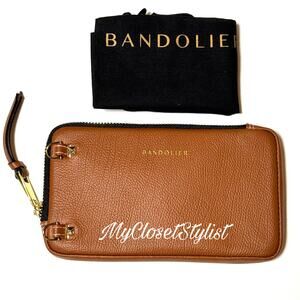 NEW RARE Bandolier Expanded Genuine Leather Zipper Pouch! Sienna